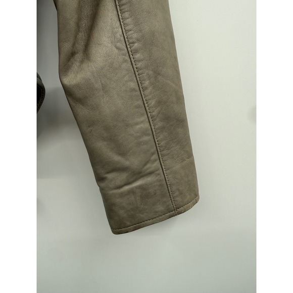 AllSaints Balfern Leather Biker Jacket Women's Size 0 Taupe Moto Fall Edgy‎ - Picture 12 of 16